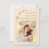 Photo Champagne Graduation party Save the Date (Voorkant)