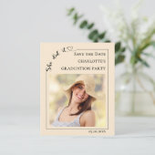 Photo Champagne Graduation Save the Date Card (Staand voorkant)
