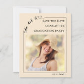 Photo Champagne Graduation Save the Date Card (Voorkant)