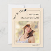 Photo champagne Graduation Save the Date card (Voorkant)