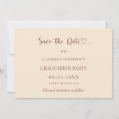 Photo champagne mocha Graduation Save The Date (Achterkant)