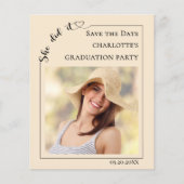 Photo Champagne modern Graduation Save the Date Flyer (Voorkant)