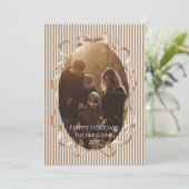 Photo Champagne Ribbon Christmas Feestdagenkaart (Staand voorkant)