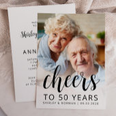 Photo Cheers Black Script 50th Anniversary Party Kaart