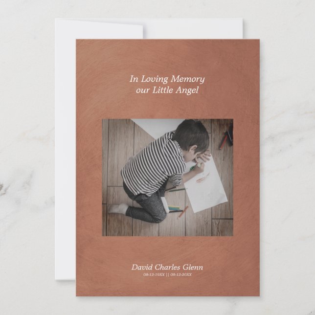 Photo Child Remembering Brown Faux Metallic Effect (Voorkant)