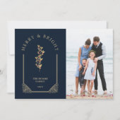 Photo Christmas Botanical Dome Arch Effect in Gold Feestdagenkaart (Voorkant)