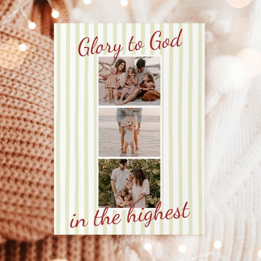 Photo Christmas Cards, Glory to God Religious Card Kaart