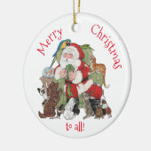Photo Christmas Custom Cute Santa Animals Cat Keramisch Ornament (Links)