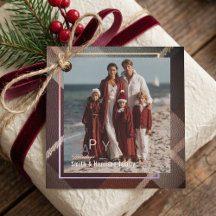 Photo Christmas holiday present favor gift tags