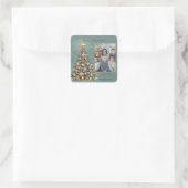Photo Christmas Sticker - Elegant Style Blue (Tas)