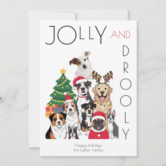 Photo Christmas Tree Funny Pet Feestdagenkaart (Voorkant)