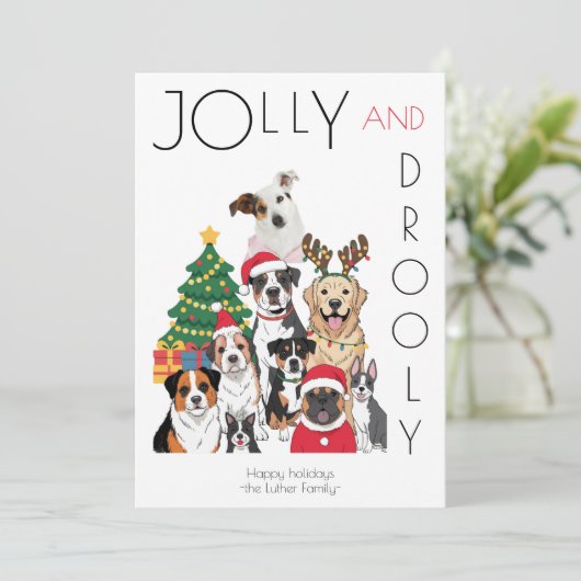 Photo Christmas Tree Funny Pet Feestdagenkaart (Staand voorkant)