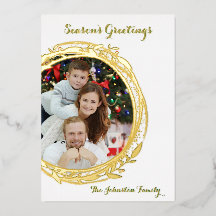 Photo Circle Gold Christmas