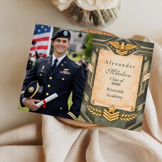 Photo Classic Military Graduation Ceremony Aankondiging