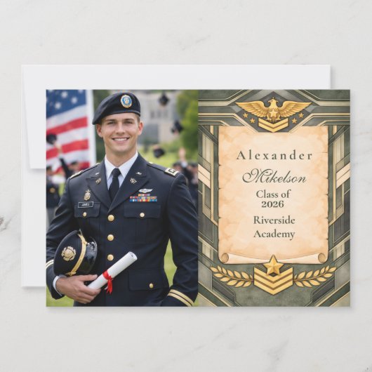 Photo Classic Military Graduation Ceremony Aankondiging (Voorkant)