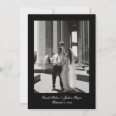 Photo Classy Black Wedding  Kaart (Achterkant)