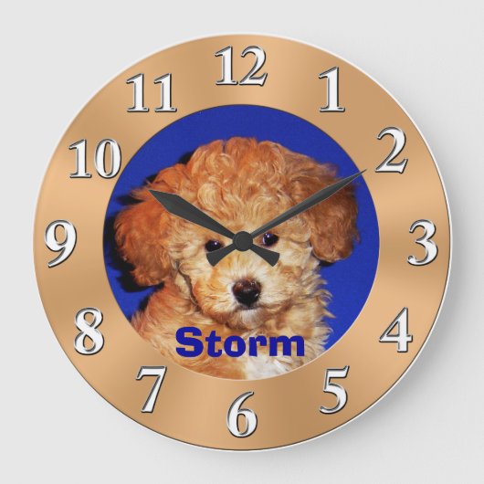 Photo Clock with YOUR Name and Picture Grote Klok (Voorkant)