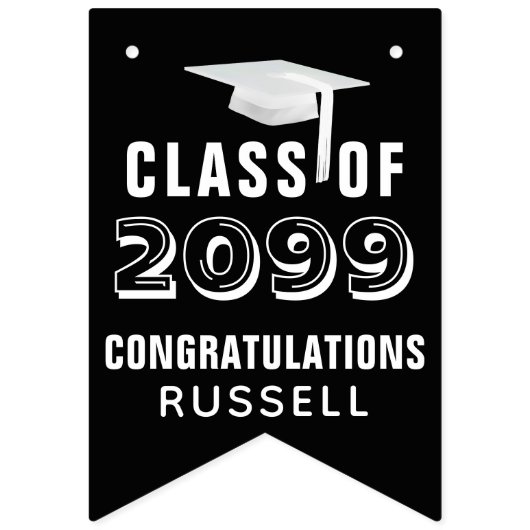 Photo Collage Afstuderen CLASS OF Black Vlaggetjes (Eerste vlag)