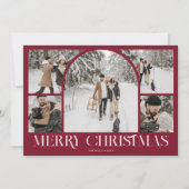 Photo Collage Arch Merry Christmas Vintage Feestdagenkaart (Voorkant)