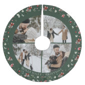 Photo Collage Berry Pattern Green Kerstboom Rok (Voorkant)