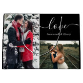 Photo Collage Black Love Script Groot Cadeauzakje (Voorkant)