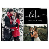 Photo Collage Black Love Script Groot Cadeauzakje (Achterkant)