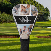 Photo Collage Black Monogram Golfheadcover