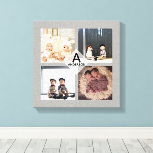 PHOTO COLLAGE Canvas - Monogram toevoegen - CHIC (Insitu (Houten vloer))