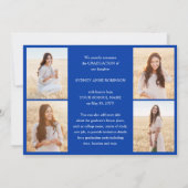 Photo Collage & Captions Royal Blue Graduation Aankondiging (Achterkant)