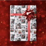 Photo Collage Christmas Wrapping Paper Cadeaupapier<br><div class="desc">Wikkel al uw kerstcadeaus in deze fotocollage kerstinpakpapier. Persoonlijk elk afbeelding met 10 van uw persoonlijke foto's. De woorden vrede,  liefde,  vreugde,  geluk en hoop zijn verspreid in het patroon.</div>