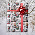 Photo Collage Christmas Wrapping Paper Cadeaupapier<br><div class="desc">Wikkel al uw kerstcadeaus in deze fotocollage kerstinpakpapier. Persoonlijk elk afbeelding met 10 van uw persoonlijke foto's. De woorden vrede,  liefde,  vreugde,  geluk en hoop zijn verspreid in het patroon.</div>