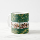 Photo Collage Custom Elegant Grandma's Christmas Koffiemok (Voorkant links)