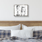 Photo Collage Dark Wood  Canvas Afdruk (Insitu (Slaapkamer))