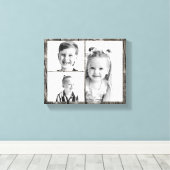 Photo Collage Dark Wood  Canvas Afdruk (Insitu (Houten vloer))