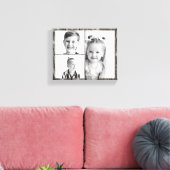 Photo Collage Dark Wood  Canvas Afdruk (Insitu (Woonkamer))