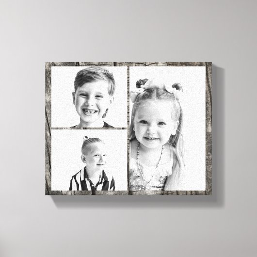 Photo Collage Dark Wood  Canvas Afdruk (Voorkant)