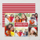 Photo Collage de Noël Carte de Voeux | en Rouge Feestdagenkaart (Voorkant / Achterkant)