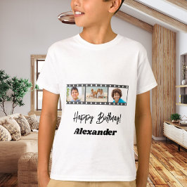 Photo collage film name birthday boy t-shirt
