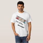 Photo collage film name birthday guy t-shirt (Voorkant volledig)