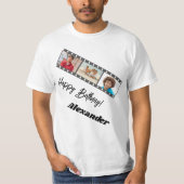 Photo collage film name birthday guy t-shirt (Voorkant)