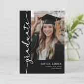 Photo Collage Graduate Graduation Party Invitation Kaart (Staand voorkant)