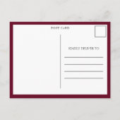 Photo Collage Graduation Minimal Burgundy Briefkaart (Achterkant)