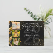 Photo Collage Graduation Party Invitation Kaart (Staand voorkant)