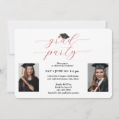 Photo Collage Graduation Party voor 2 afgestudeerd Kaart (Achterkant)