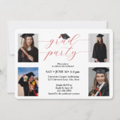 Photo Collage Graduation Party voor 4 afgestudeerd Kaart (Achterkant)