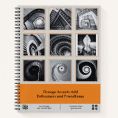 Photo Collage Grijs Sinaasappel Small Business Notitieboek (Voorkant)