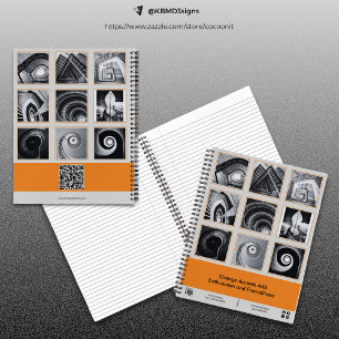 Photo Collage Grijs Sinaasappel Small Business Notitieboek