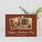 Photo Collage Happy Valentine’s Day  Feestdagenkaart (Staand voorkant)
