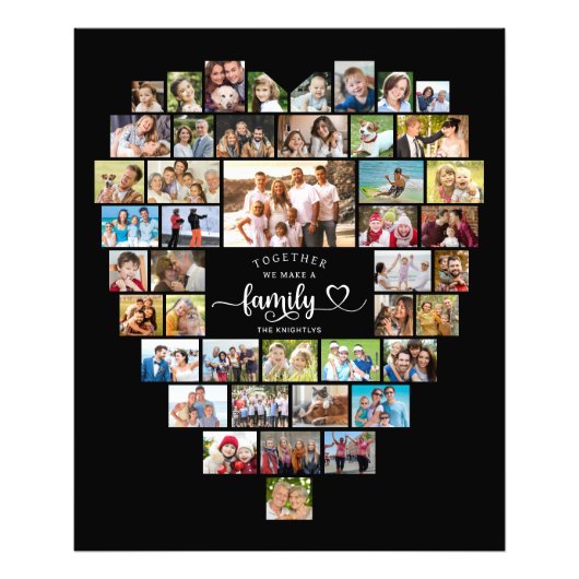 Photo Collage Heart Together We Make A Family Foto Afdruk (Voorkant)