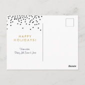 Photo Collage Holiday Card Design White Black Gold Briefkaart (Achterkant)